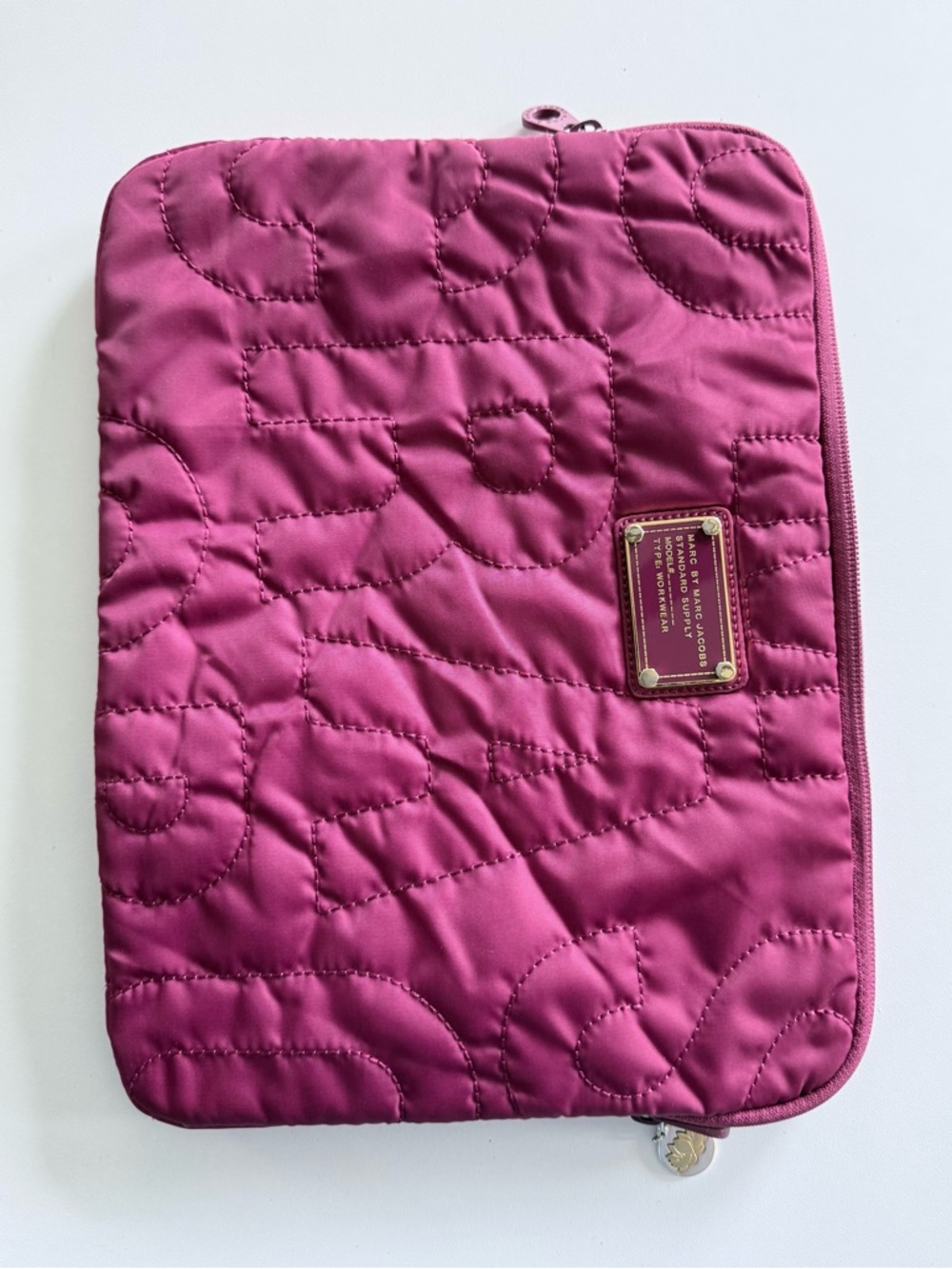 Marc By Marc Jacobs Quilted Laptop Sleeve in Berry Pink